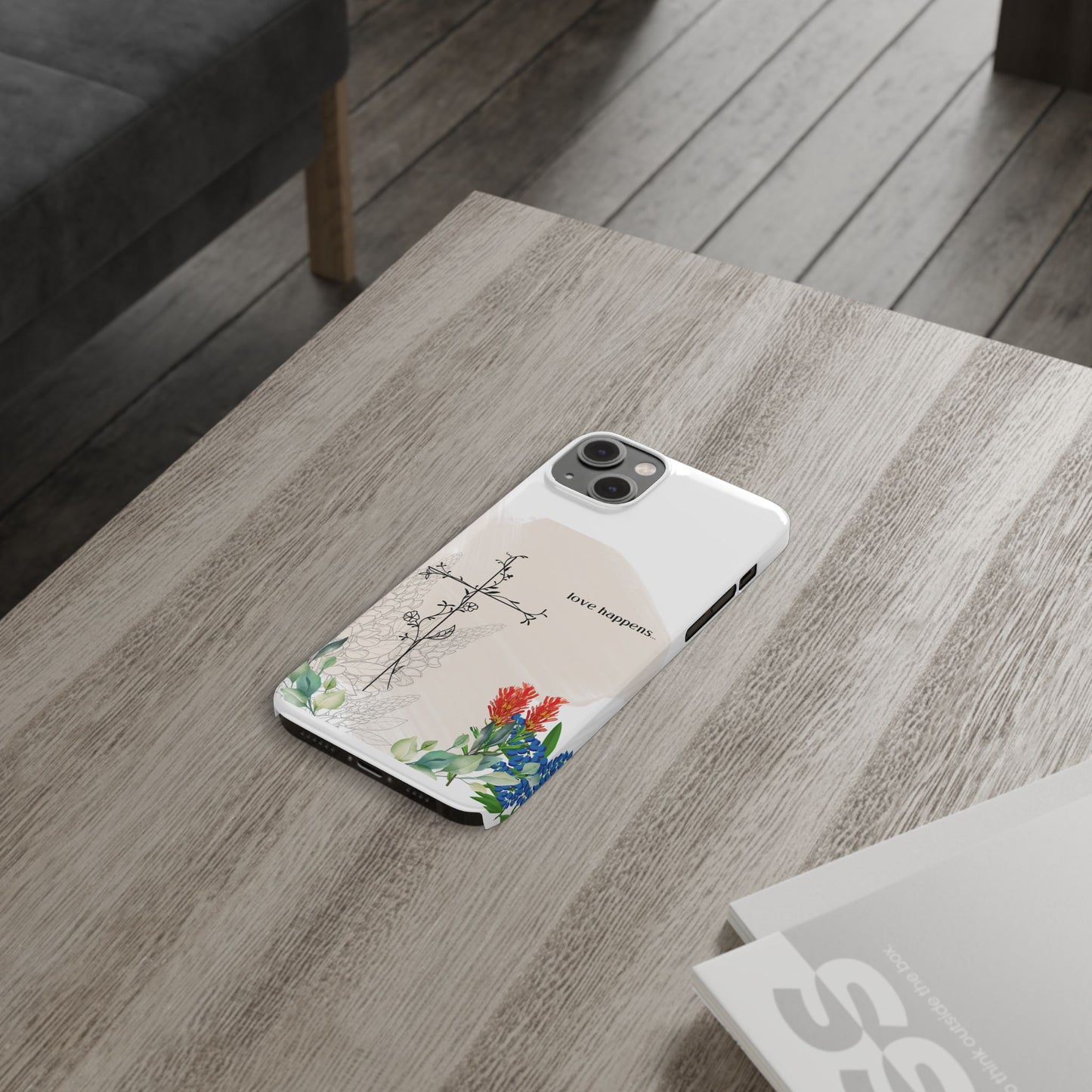 Floral Love Happens Phone Case - Slim Design for Nature Lovers