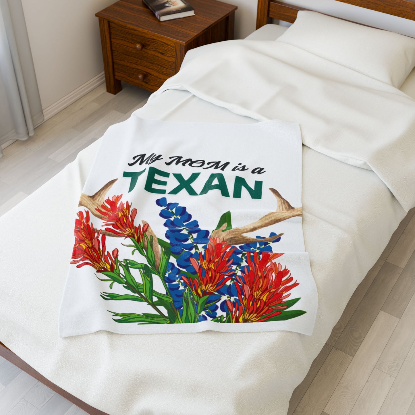 Texas MOM Floral Blanket for Moms
