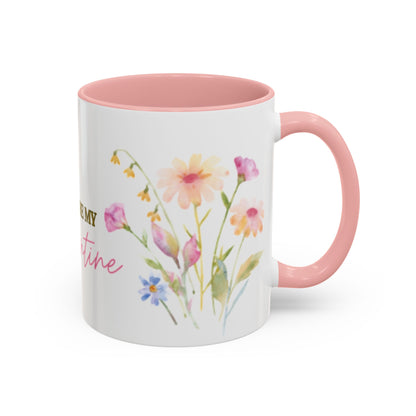 Valentine Floral Coffee Mug — "You Are My Valentine" Accent Mug