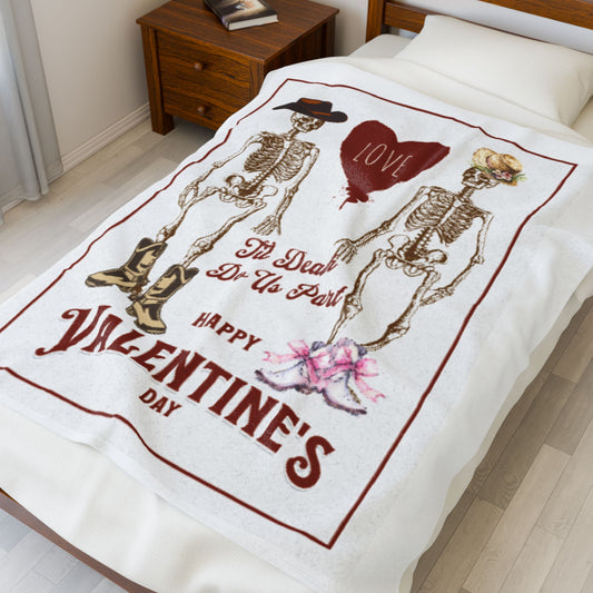 Til Death Do Us Part Velveteen Plush Blanket