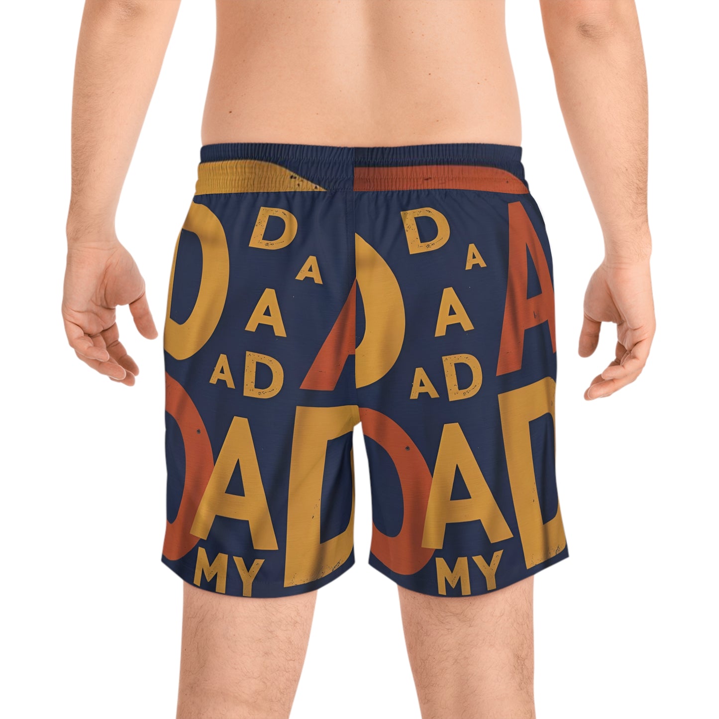 Retro Dad Swim Shorts — Vintage-Inspired Mid-Length Men's Swim Trunks