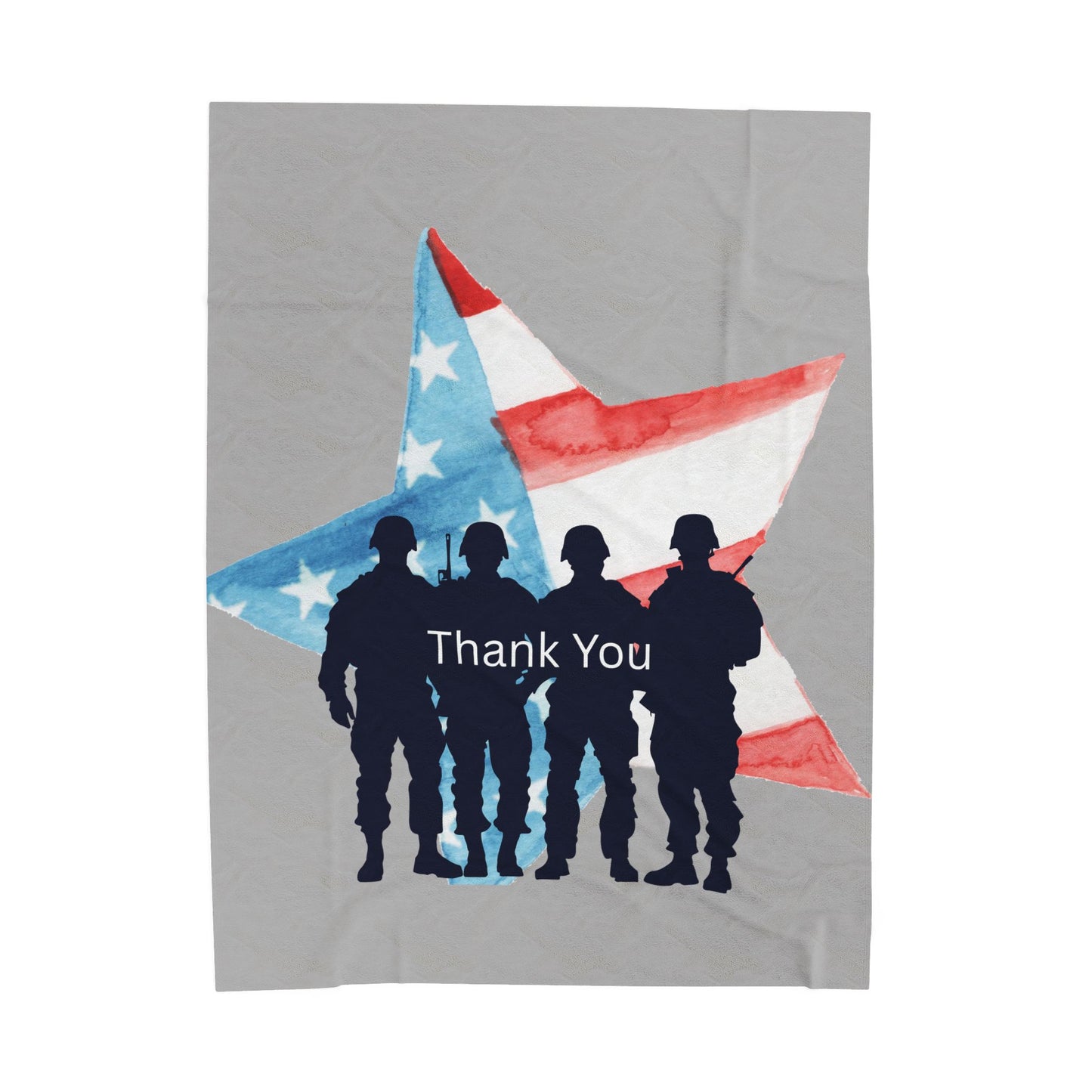Patriotic Velveteen Plush Blanket – Soft Military Appreciation Throw