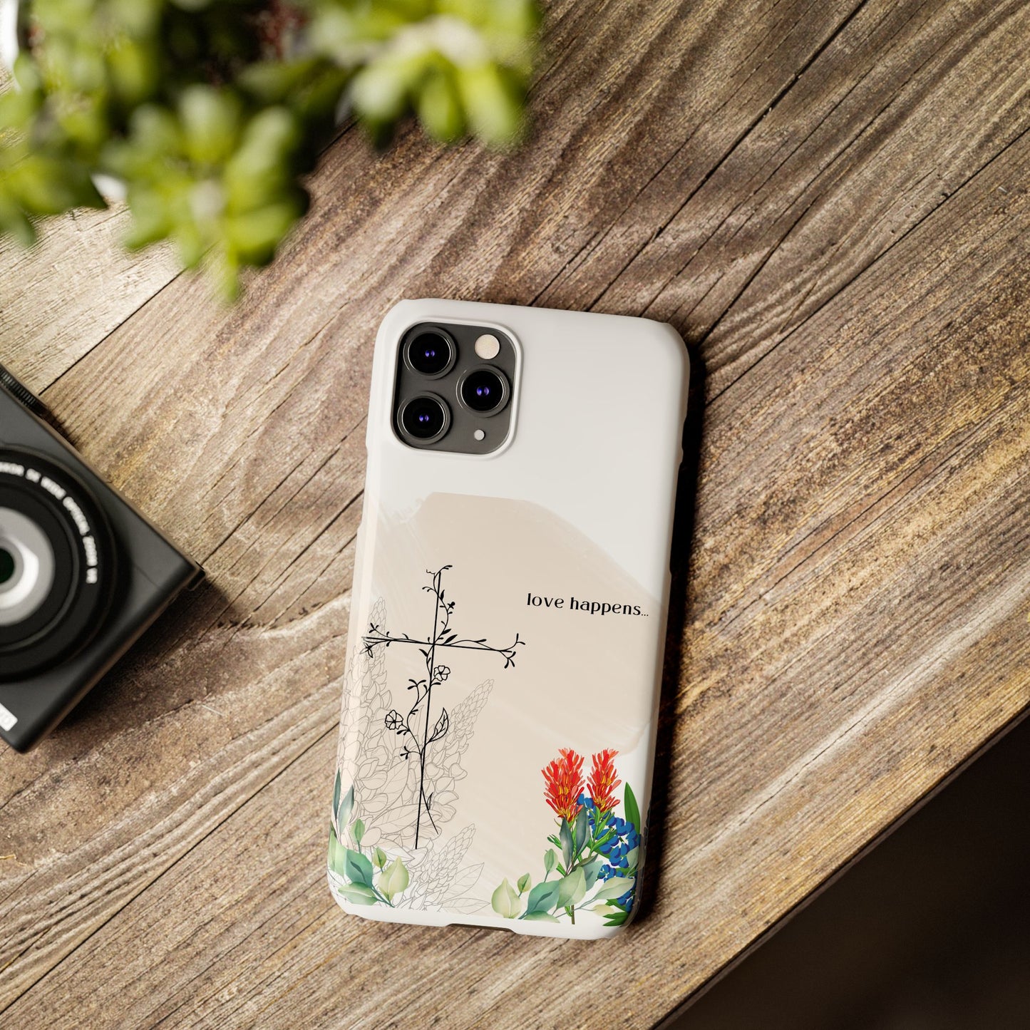 Floral Love Happens Phone Case - Slim Design for Nature Lovers