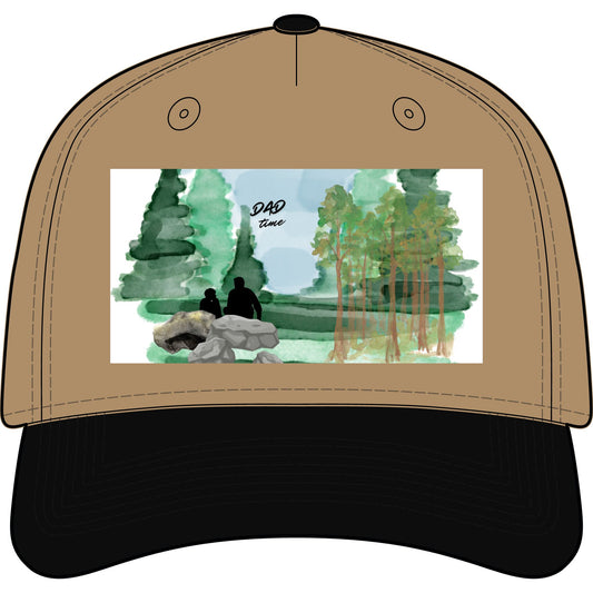 Dad Time Baseball Cap – Watercolor Forest Hiking Hat