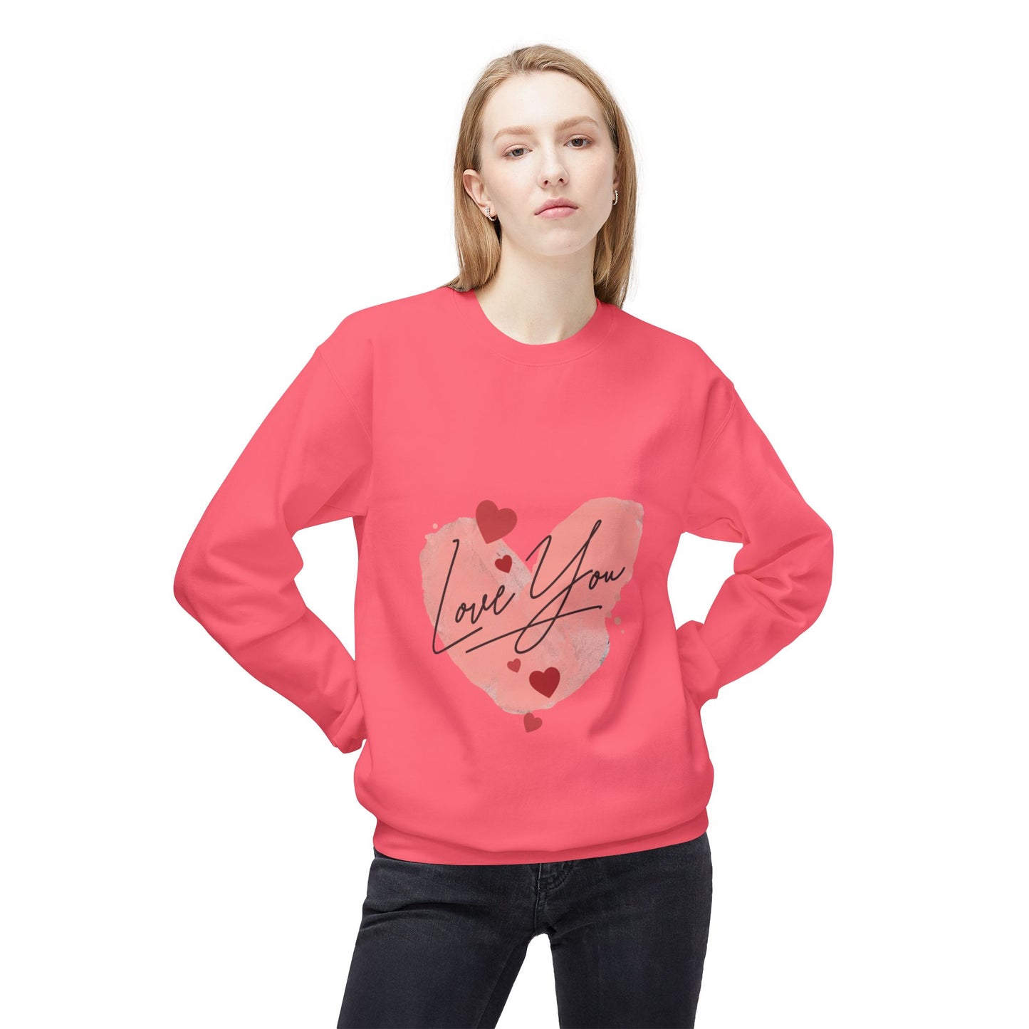 Love You Unisex Midweight Softstyle Fleece Crewneck Sweatshirt