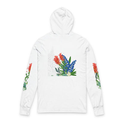 Mom is a Texan Bluebonnet- Long Sleeve Hoodie - Floral Design - Unisex