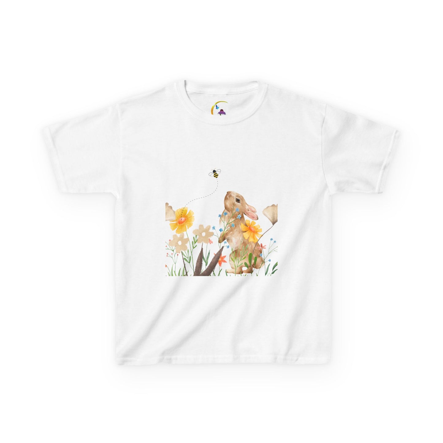 Bunny Ears and Flowers Graphic Tee - Perfect for Spring Celebrations