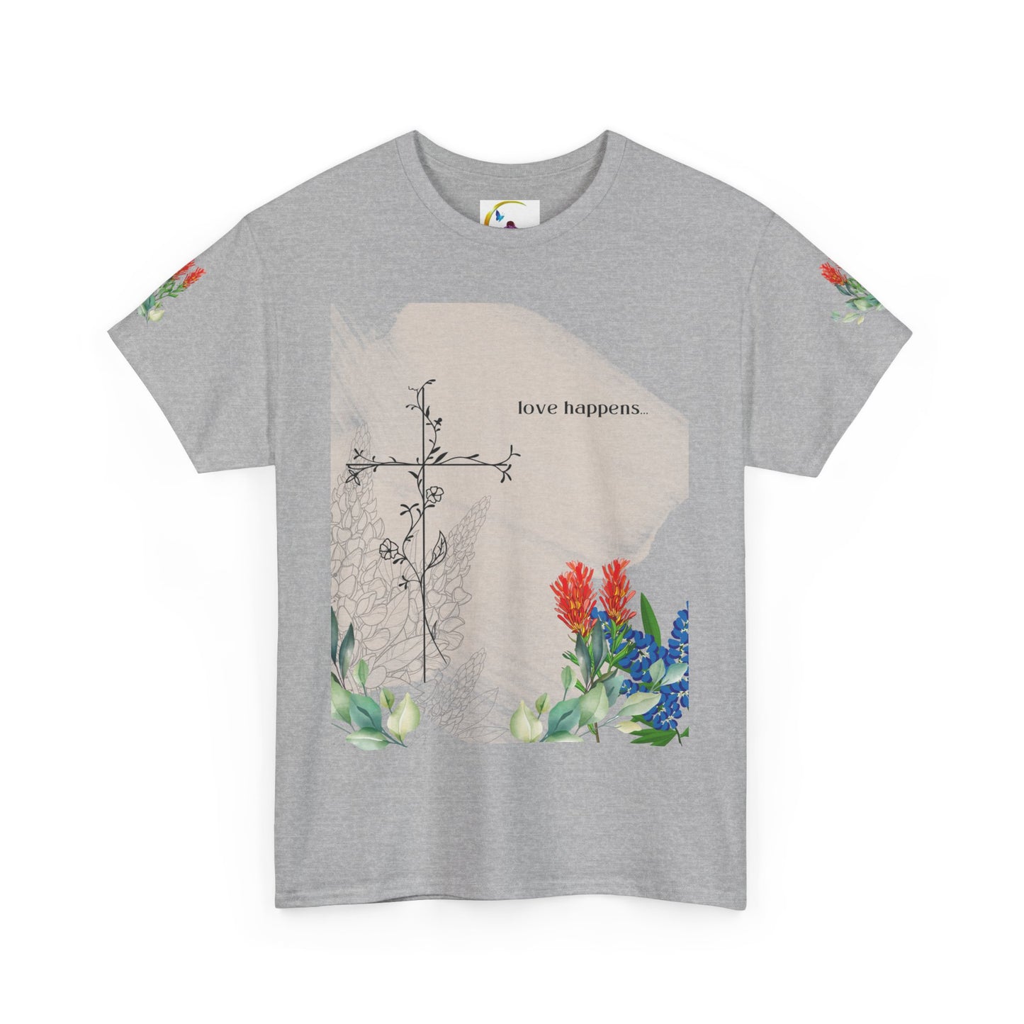 Floral Love Happens Unisex Heavy Cotton Tee