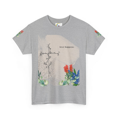 Floral Love Happens Unisex Heavy Cotton Tee
