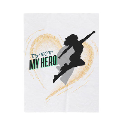 My Mom, My Hero Velveteen Plush Blanket - Cozy Gift for Moms