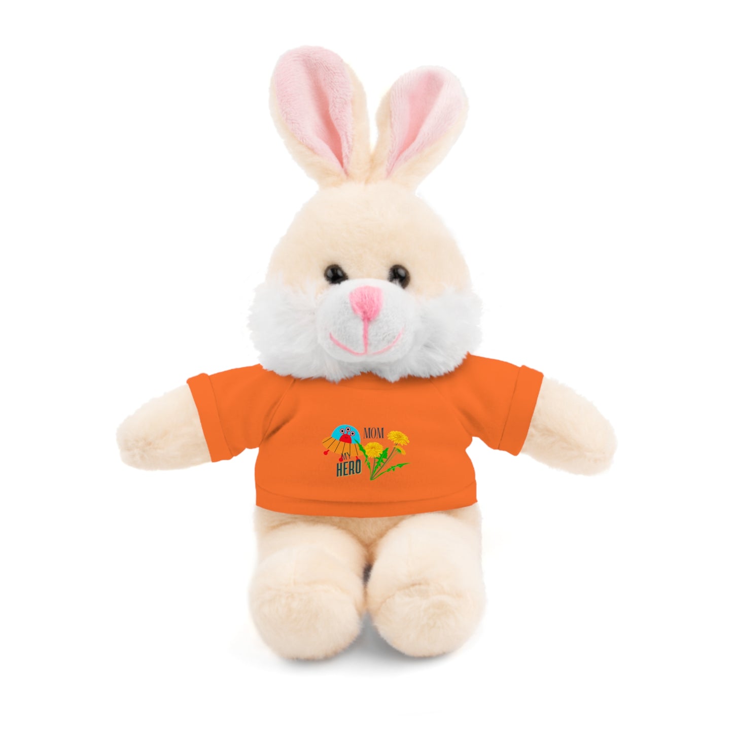 MOM is my Hero Stuffed Animal Tee Bear - Perfect Gift for Kids & Celebrations