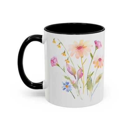 Happy Easter Floral Accent Coffee Mug - Celebrate Spring with Colorful Design