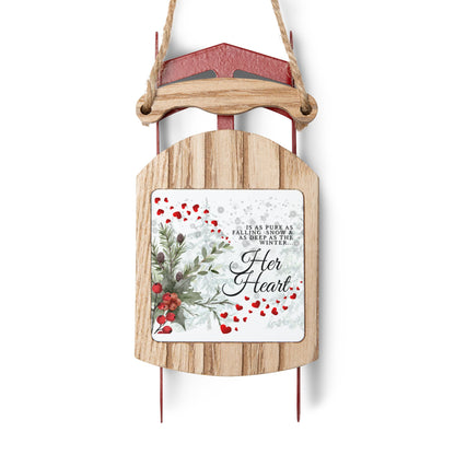 Her Heart is...Sled Ornaments