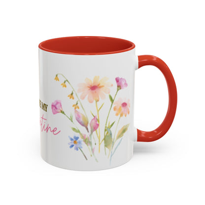 Valentine Floral Coffee Mug — "You Are My Valentine" Accent Mug
