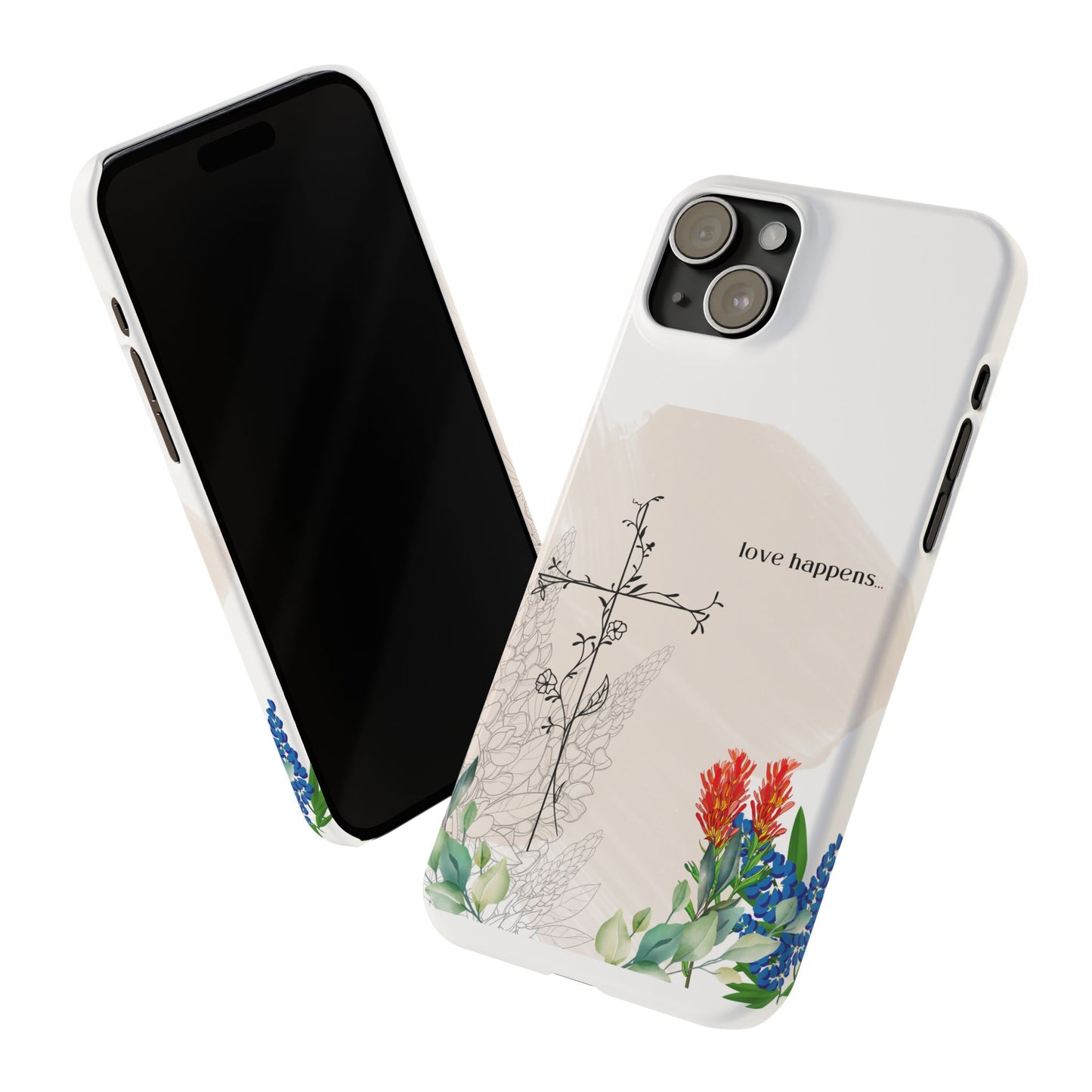 Floral Love Happens Phone Case - Slim Design for Nature Lovers