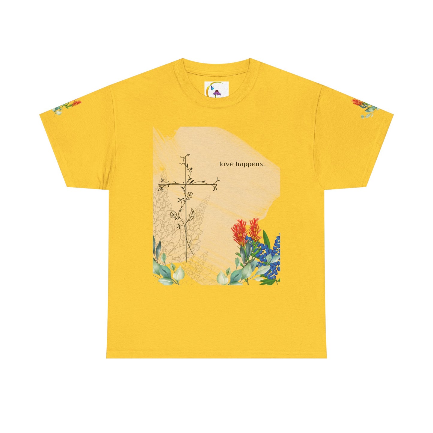 Floral Love Happens Unisex Heavy Cotton Tee