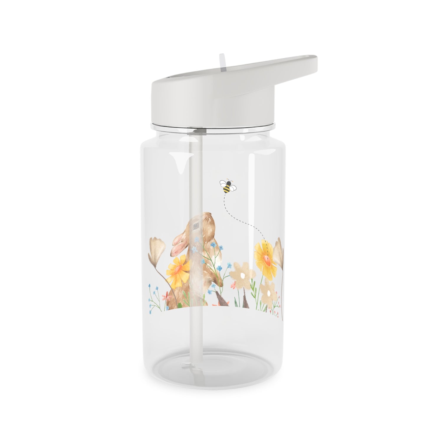 Cute Bunny & Floral Tritan Water Bottle - Perfect for Spring Adventures