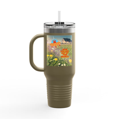 Mom Hero 40oz Insulated Travel Mug - Bright & Cheerful Design