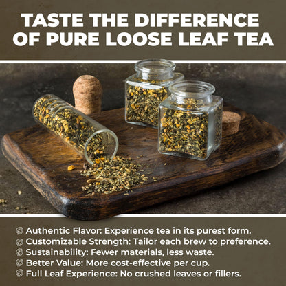 Gardenika Organic Flamma-tea Loose Leaf Tea | Premium Turmeric Ginger Blend with Cinnamon, Peppermint & Black Pepper | 100% Natural, Caffeine Free Herbal Wellness Tea | 4oz (113g)