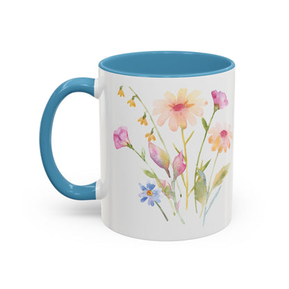 Happy Easter Floral Accent Coffee Mug - Celebrate Spring with Colorful Design