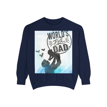 World's Best Dad Sweatshirt — Silhouette Father & Child Watercolor Design