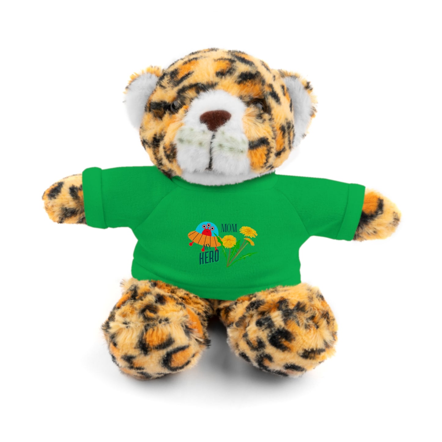 MOM is my Hero Stuffed Animal Tee Bear - Perfect Gift for Kids & Celebrations