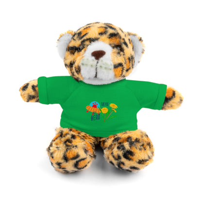 MOM is my Hero Stuffed Animal Tee Bear - Perfect Gift for Kids & Celebrations