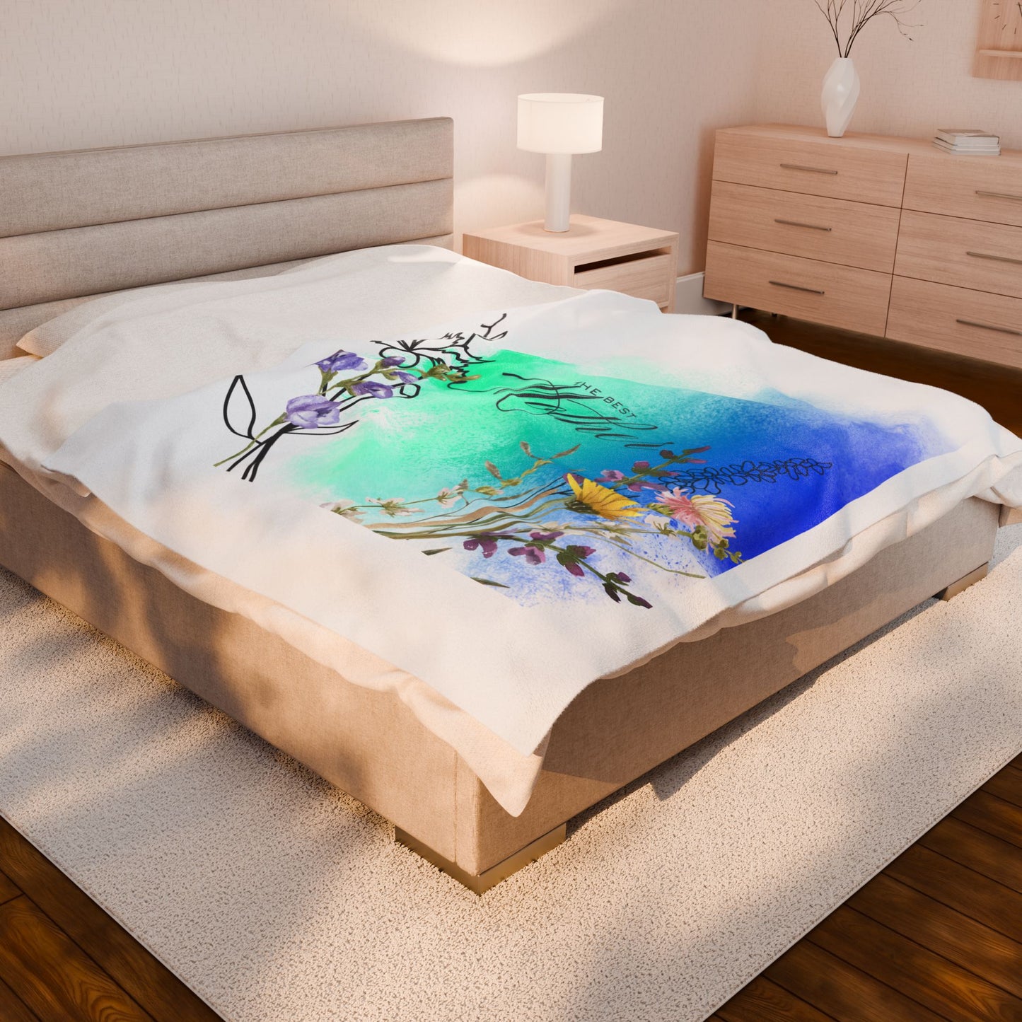 Best Mom Velveteen Plush Blanket - Cozy Gift for Mom