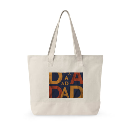 Retro Dad Canvas Tote — Zippered Large Canvas Tote