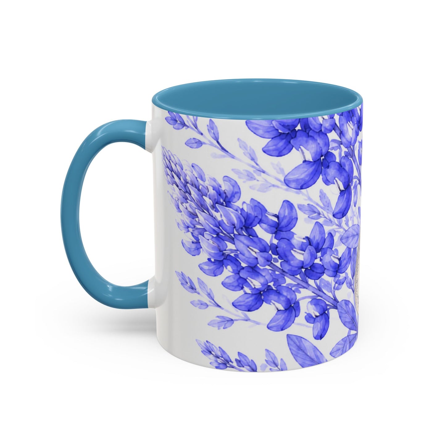 Cowboy Hat Bluebonnet Accent Coffee Mug – Texas Wildflower Floral Tea Cup (11/15oz)