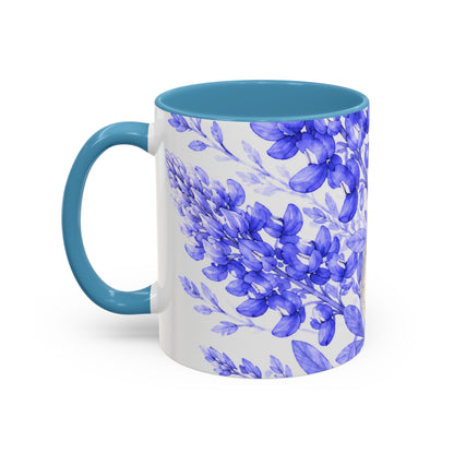 Cowboy Hat Bluebonnet Accent Coffee Mug – Texas Wildflower Floral Tea Cup (11/15oz)