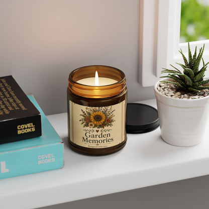 Garden Memories Soy Candle — Amber Jar Scented Candle (Multiple Sizes)