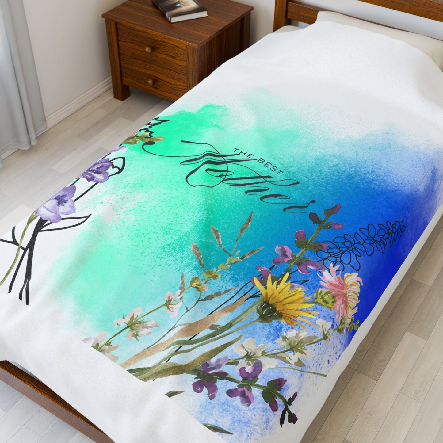 Best Mom Velveteen Plush Blanket - Cozy Gift for Mom