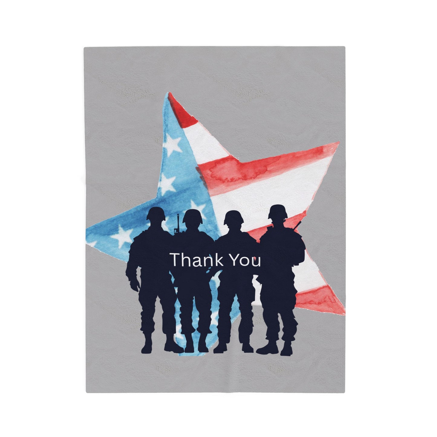 Patriotic Velveteen Plush Blanket – Soft Military Appreciation Throw