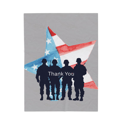 Patriotic Velveteen Plush Blanket – Soft Military Appreciation Throw