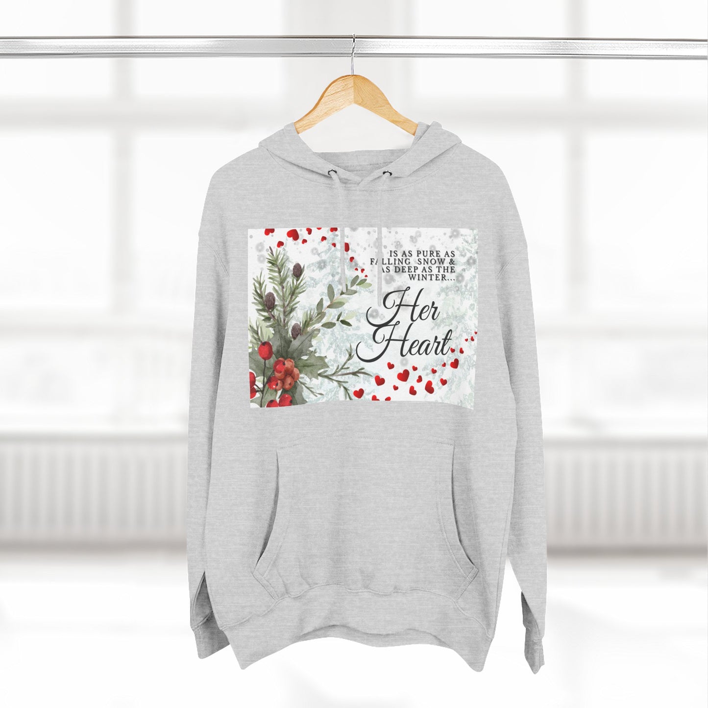 Her Heart Winter Hoodie — Feminine Resilience Fleece Hoodie