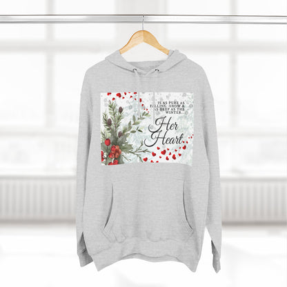 Her Heart Winter Hoodie — Feminine Resilience Fleece Hoodie