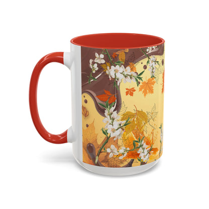 Autumn Citrus Coffee Mug - 'Her Soul Glows Like Autumn Leaves' Accent Ceramic Mug