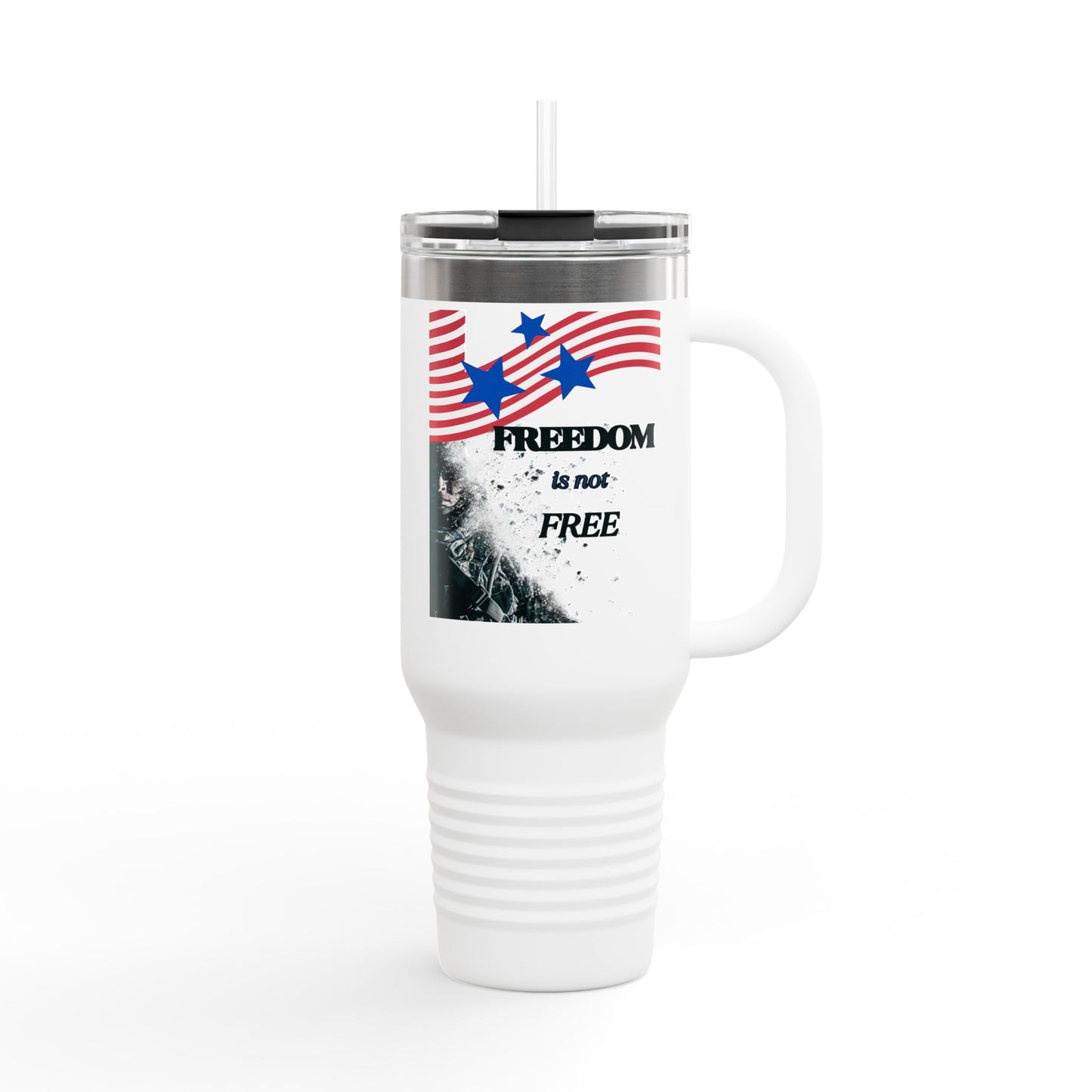 Freedom-Themed Insulated Travel Mug, 40oz – Perfect for Road Trips, Holidays, and Outdoor Adventures, Gifts for Patriots, Coffee Lovers, USA