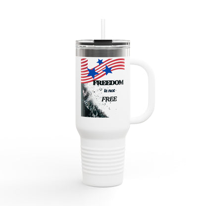Freedom-Themed Insulated Travel Mug, 40oz – Perfect for Road Trips, Holidays, and Outdoor Adventures, Gifts for Patriots, Coffee Lovers, USA