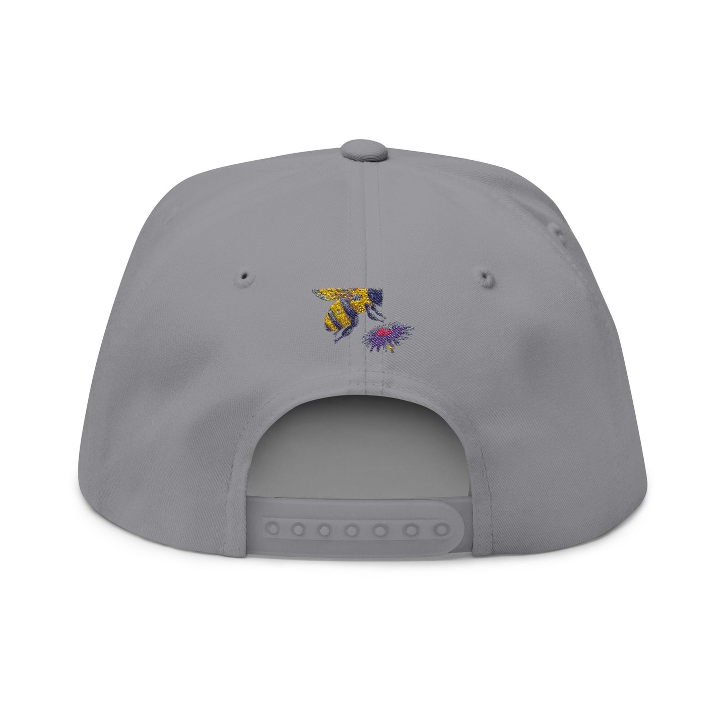 Flat Bill Cap - "Bee Amazing" Embroidered Floral Snapback