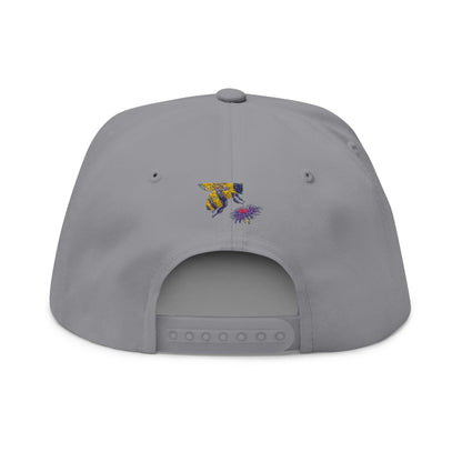 Flat Bill Cap - "Bee Amazing" Embroidered Floral Snapback