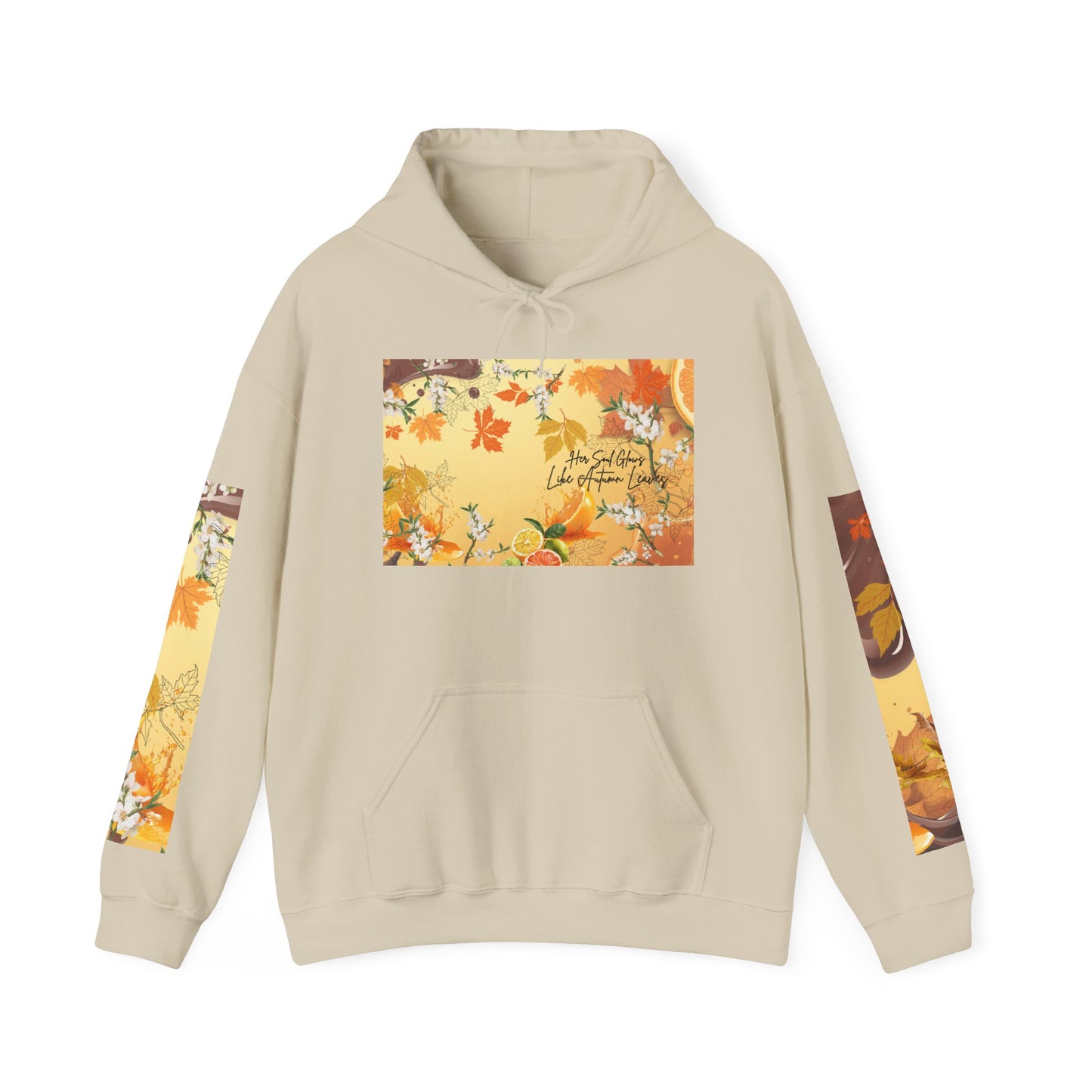 Whispering Maple Hooded Sweatshirt, Cozy Fall Hoodie, Unisex Sweatshirt for Nature Lovers, Perfect Gift for Thanksgiving, Leaf Print Sweatshirt