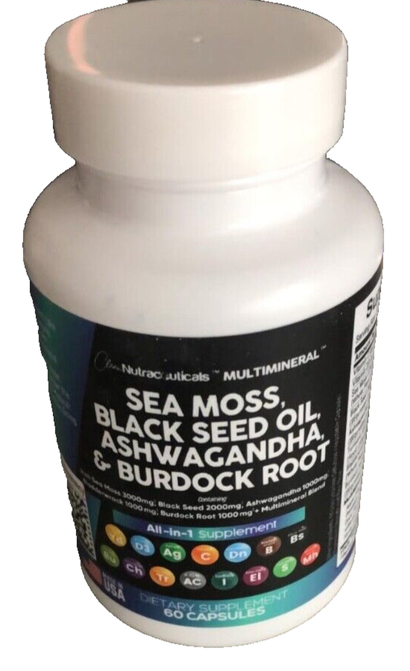 Sea Moss 3000Mg Black Seed Oil 2000Mg Ashwagandha 1000Mg Turmeric 1000Mg