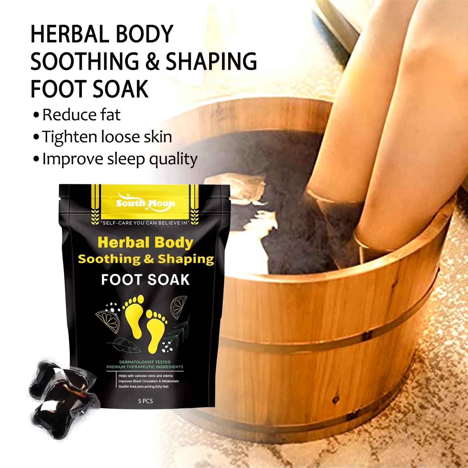 5Pcs Fat Burning Foot Bath Salt Soak Fast Slimming Ginger Soak Detox Detox Foot Loss Body Health Weight Care Stress Relax
