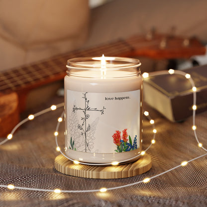 Scented Soy Candle - "Love Happens" - Floral Aromatherapy for Home Decor