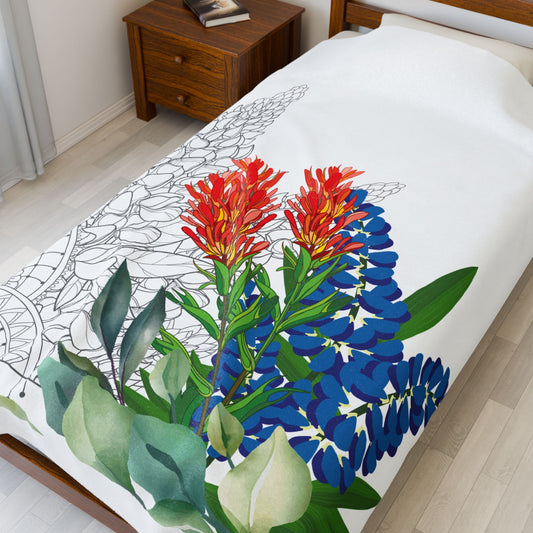 Love Happens Velveteen Plush Blanket - Cozy Art Therapy Throw