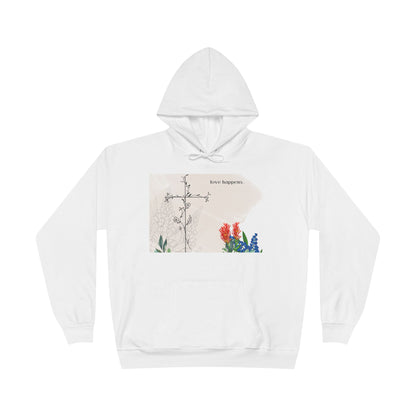 Love Happens Eco-Friendly Hoodie - Floral Design for Nature Lovers