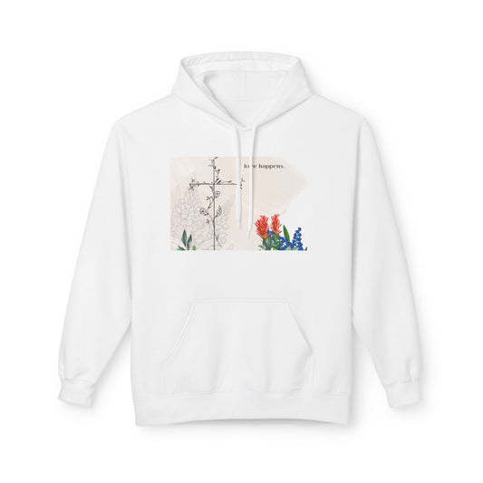 Love Happens Unisex Fleece Hoodie - Comfort & Inspiration