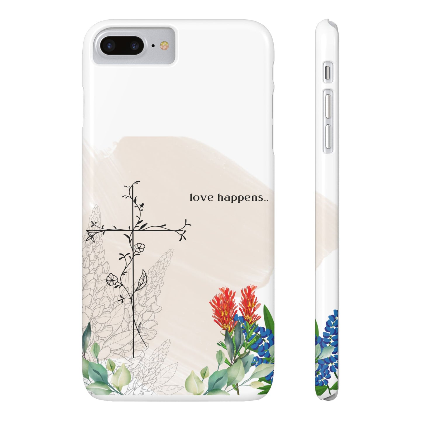 Floral Love Happens Phone Case - Slim Design for Nature Lovers